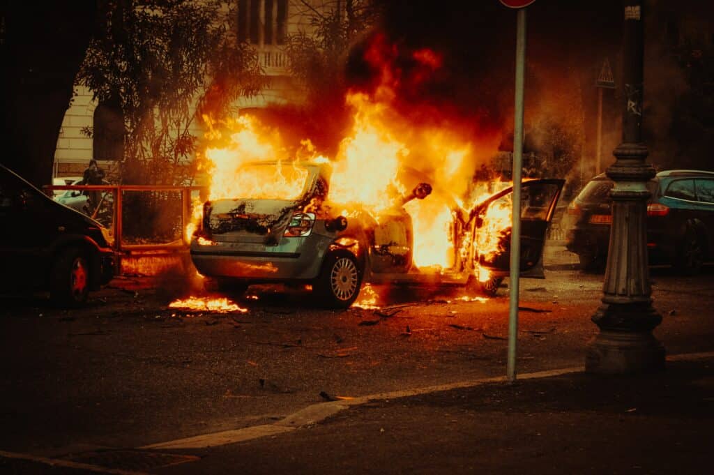 Image showing a dangerous electric vehicle fire